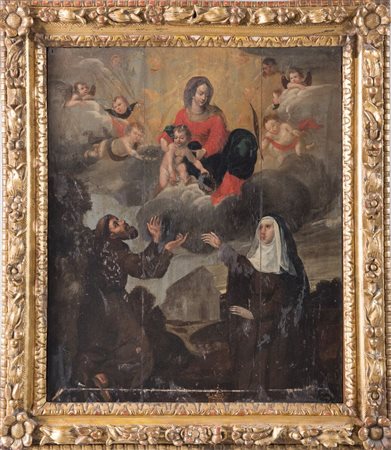 Maestro fiammingo degli inizi del XVII secolo “Madonna in gloria con san...