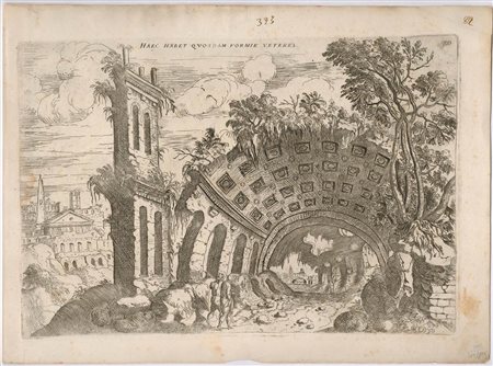 Giovanni Battista Pittoni (c.1520-c.1583) da Hieronymus Cock (1517-1570): HAEC CELLAM IN MAIORE FORMA EXEDRAE EXTERIORIS THERMARUM DIOCLITIANI'; 'HAEC PARTES QUASDAS INTERIORES COLOSSEI' E 'HAEC HABET QUOSDAM FORMIE VETERES'