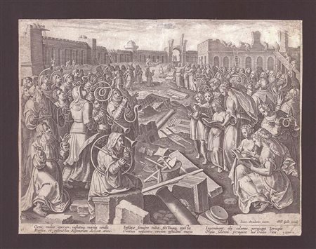 Adriaen Colleart (1560-1618) da Jan van der Straet detto Stradanus (1523-1605): FONDAZIONE DEL SECONDO TEMPIO DI GERUSALEMME, C. 1590