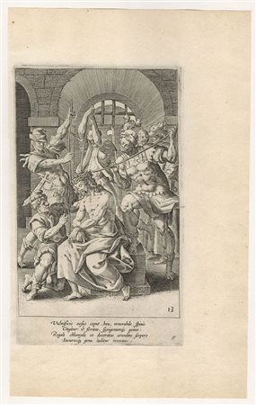 Pieter de Jode I (1573-1634) da Maarten de Vos (1532-1603): INCORONAZIONE DI SPINE