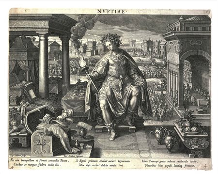 Rafael Sadeler (1584-1632) da Jan Van der Straet detto Stradanus (1523-1605) : NUPTIAE