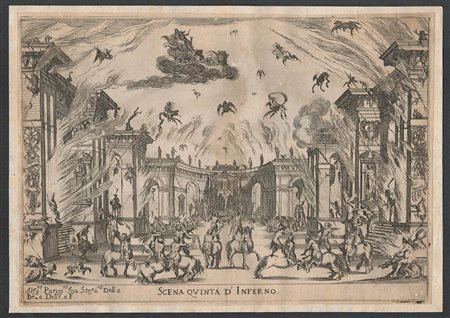 Stefano Della Bella (1610-1664): SCENA QUINTA DI'INFERNO, 1637