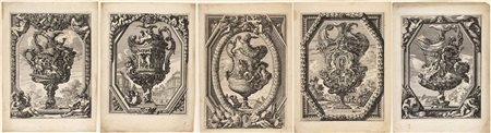 Jean Le Pautre (1618- 1682): GRANDI VASI IN BORDI DECORATIVI 