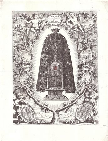 Johann Christoph Hafner (1668-1754): SS. HOSTIA / SANGUINEA CARNIS SPECIE/ INNUMERISQUE BENEFICUS / ANNIS QUINGENTIS / MIRACULOSA / VITIS FRUCTIFICANS, 1699