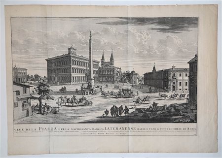 Pierre Mortier (1661-1711) da Alessandro Specchi (1666-1729): VEUE DE LA PIAZZA DELLA SACROSANTA BASILICA LATERANENSE, C. 1704
