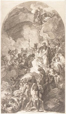 Francesco Bartolozzi (1727-1815) da Benjamin West (1738-1820): IL NAUFRAGIO DI SAN PAOLO A MALTA