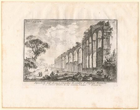 Giovanni Battista Piranesi (1720-1778): AQUEDOTTI DELL'ACQUA CLAUDIA DI CONTRO S. STEFANO ROTONDO, C. 1748