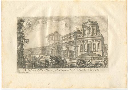 Giovanni Battista Piranesi (1720-1778): VEDUTA DELLA CHIESA, ED OSPEDALE DI SANTO SPIRITO, C. 1740