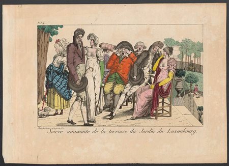 Aaron Martinet (1762-1841), pubblicata da  : SOIRÉE AMUSANTE DE LA TERRASSE DU JARDIN DU LUXEMBOURG 