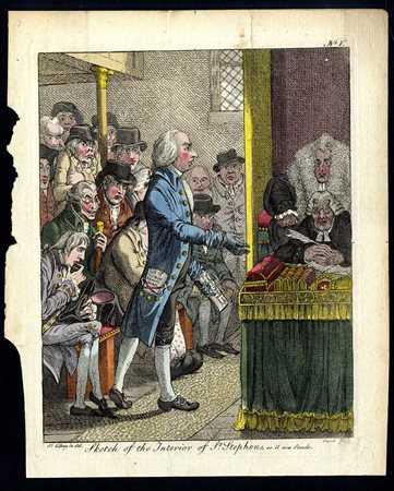 James Gillray (1756-1815): SKETCH OF THE INTERIOR OF ST STEPHENS, AS IT NOW STANDS