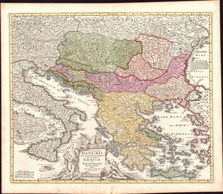 Johann Baptist Homann (1664-1724): DANUBII, 1705