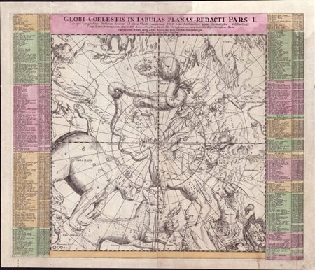Johann Baptista Homann (1664-1724): GLOBI COELESTIS IN TABULAS PLANAS REDACTI PARS I . . . [ URSA MAJOR, CAMELOPARDIUS, LYNX S. TIGRIS, CASSIOPEA, CEPHEUS, DRACO, AND URSA MINOR ], 1730