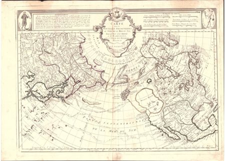 Santini Remondini: CARTE DES NOUVELLES DECOUVERTES, C. 1780