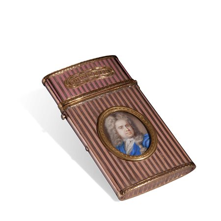 Porta agenda in oro e smalti con miniatura, seconda metà XVIII secolo
