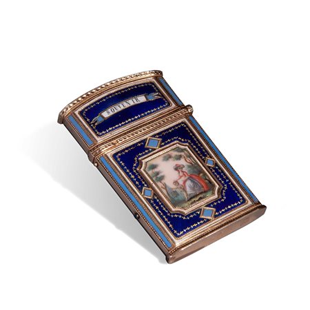 Porta agenda in oro e smalti con miniature, seconda metà XVIII secolo