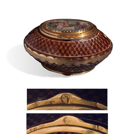 Scatola in conchiglia a doppia apertura, XVIII secolo