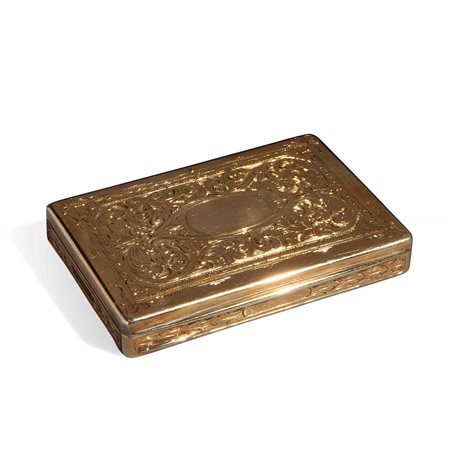 Tabacchiera rettangolare in oro cesellato, 1920 - 1930 ca