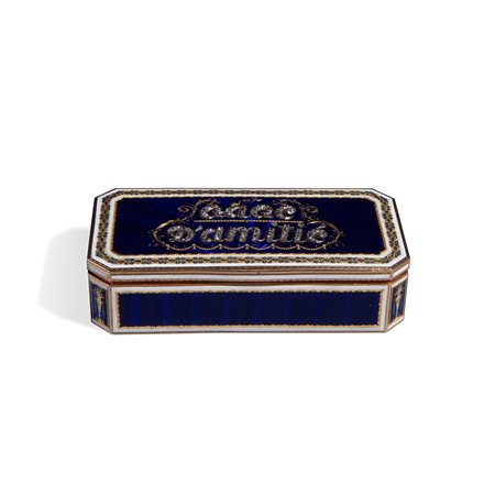 Scatola in oro e smalti a fondo guilloché, XVIII secolo