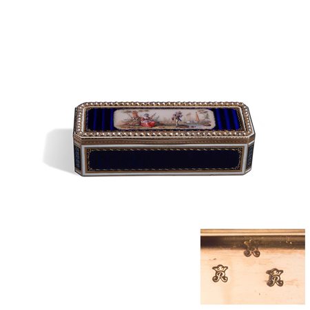 Scatola in oro, perle e smalti, XVIII secolo