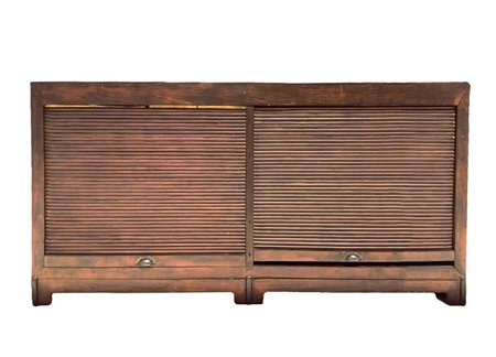 Libreria in legno di abete a doppia serranda scorrevole