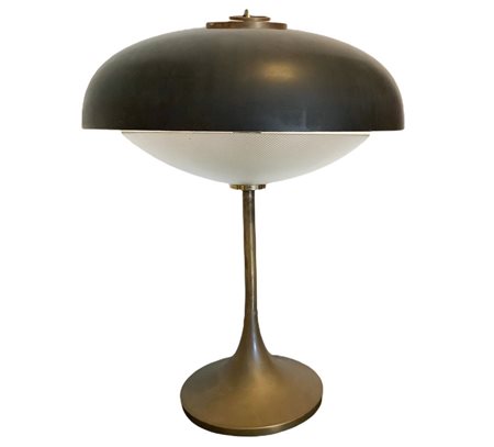 Gregoretti Stoppino Meneghetto per Arredoluce - Rarissima lampada da tavolo con struttura in fusione di ottone, 1950s