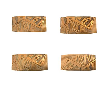 Giò Pomodoro (Orciano di Pesaro 1930-Milano 2002)  - Gruppo di quattro maniglie in fusione di bronzo dorato, 60's