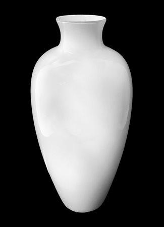 Venini, vaso in vetro lattimo incamiciato, 60's