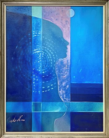 Angelo Nona (Favara 1937-Catania 1975)  - Volto di donna, 70's