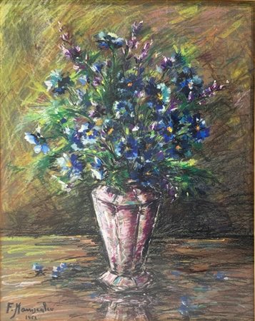 Vaso con fiori azzurri, 1962