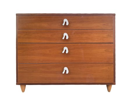 Cassettone rivestito in legno di noce