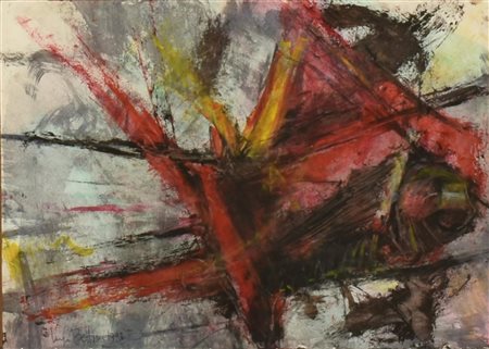 Luigi Bettini COMPOSIZIONE tempera su carta, cm 25x35 firma e data eseguito...