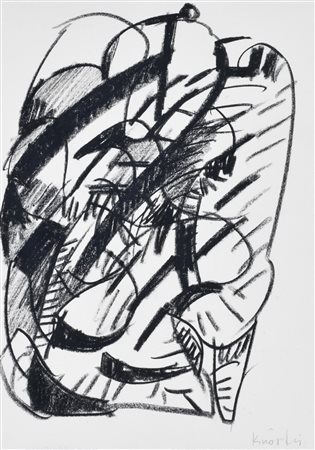 Claudio Knopfli SENZA TITOLO carboncino su carta, cm 35x25 firma