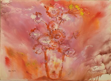 Paul Callins ANEMONI tempera su carta Fabriano, cm 48x66 firma sul retro: titolo