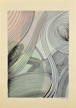 Ignoto A firma E. Zauli COMPOSIZIONE acquerello, penna a feltro e matita su...