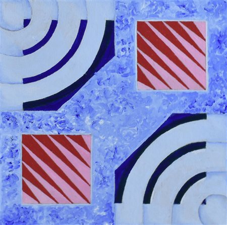 Francesco Fasano NORD, SUD, EST, OVEST acrilico su cartoncino, cm 28x28 sul...