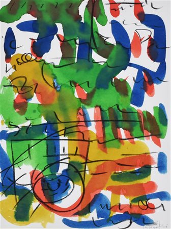 Claudio Knopfli SENZA TITOLO tecnica mista su carta, cm 35x25 firma