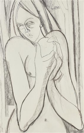 GIANBAR (Gianni Baretta) EVA carboncino su cartoncino, cm 50x32 firma sul...