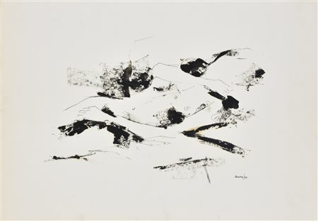 De Naro DONNA SDRAIATA inchiostro su carta, cm 35x50 firma e data sul retro:...