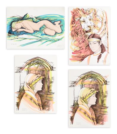 ANDREA QUARTO (1959) - Lotto unico composto da 4 litografie