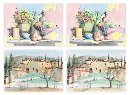 PAOLO TOSCHI (1938) - Lotto unico composto da 4 litografie