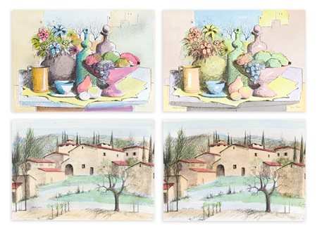 PAOLO TOSCHI (1938) - Lotto unico composto da 4 litografie