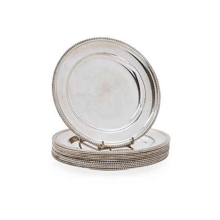 Dodici piatti in argento, Italia XX secolo