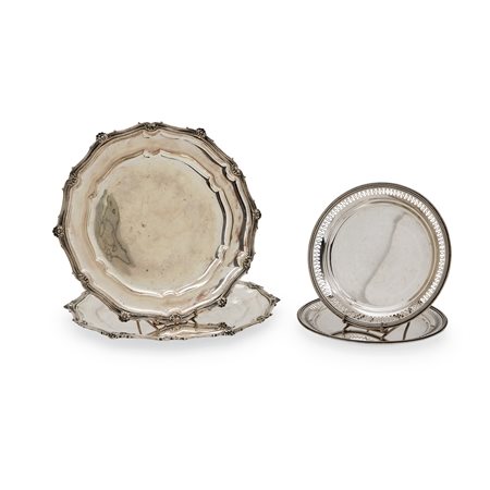 Quattro piatti in argento, Italia XX secolo