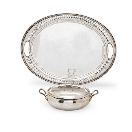Vassoio e zuppiera in argento, Italia