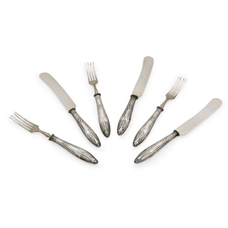 Servizio di posate in argento, Italia, XX secolo