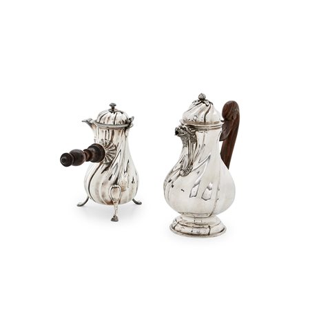 Teiera e caffettiera in argento, Italia, XX secolo