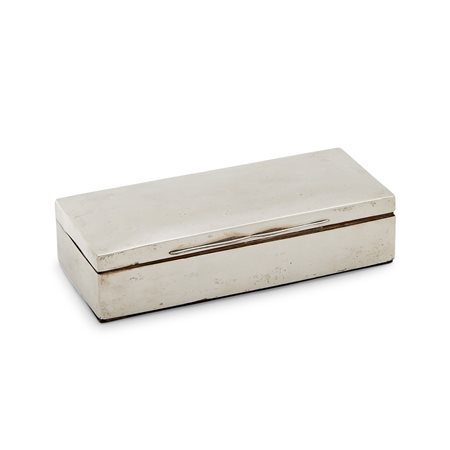 Scatola portasigarette da tavolo in argento, Inghilterra, 1898