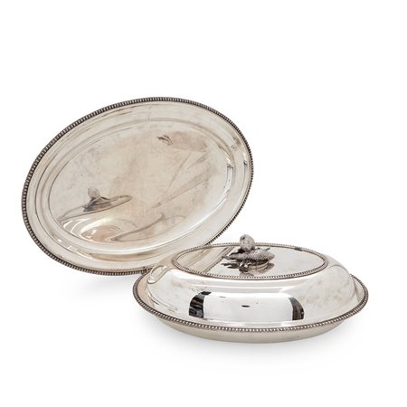 Zuppiera con piatto in argento, Italia 1934/44 circa