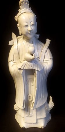 Figura in porcellana bianca raffigurante dama (difetti)
Cina, fine dinastia Qin