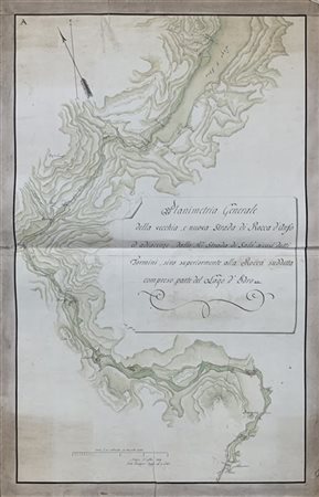 [MAPPA STRADALE] Planimetria generale della vecchia e nuova strada di Rocca d'A